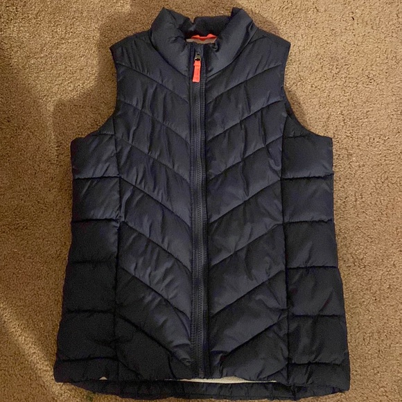 Old Navy Girls Navy Puffer Vest - Picture 1 of 3